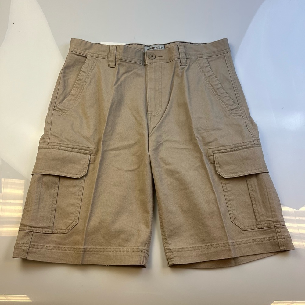 Sun River Khaki Cargo Shorts for Men r107-19